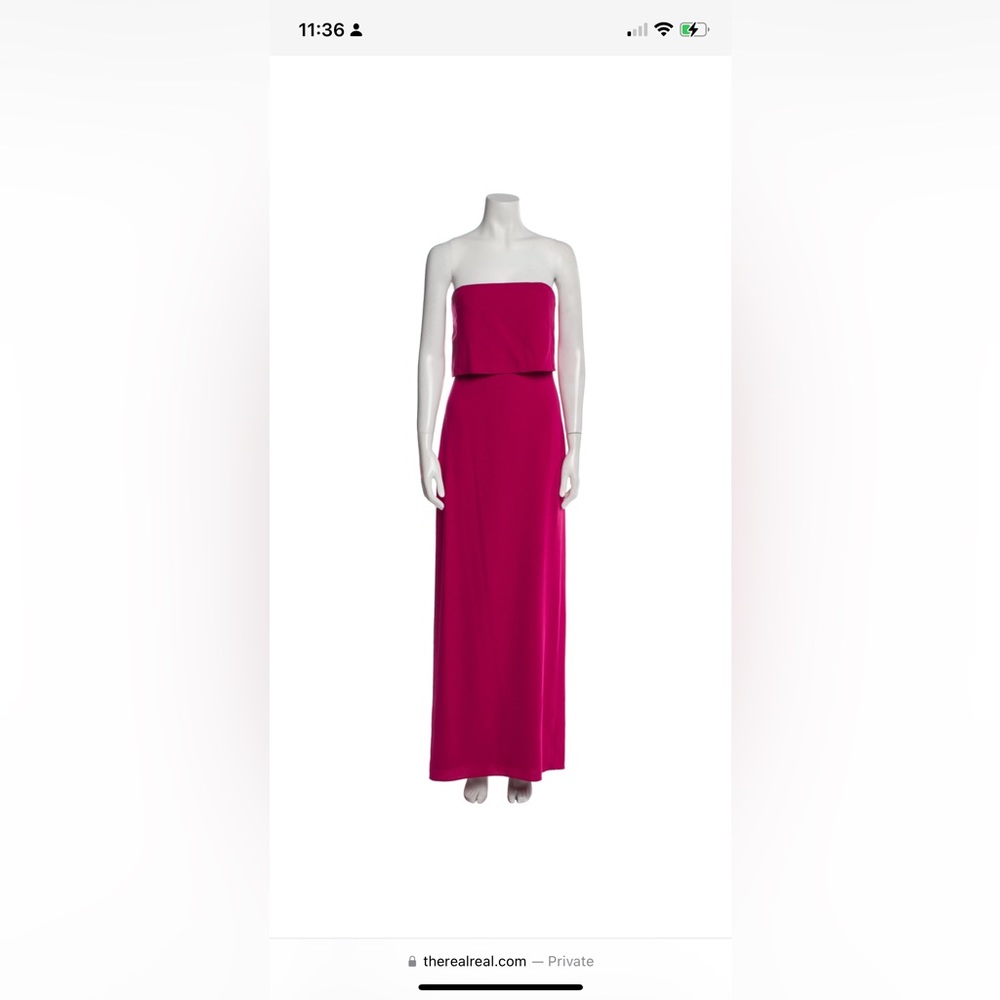 Halston heritage Fuchsia  strapless column dress size 2